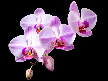 Orchid flower in studio background, single orchid flower, Beautiful flower imagesの素材