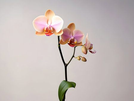 Orchid flower in studio background, single orchid flower, Beautiful flower imagesの素材