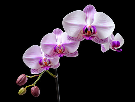 Orchid flower in studio background, single orchid flower, Beautiful flower imagesの素材