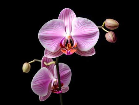 Orchid flower in studio background, single orchid flower, Beautiful flower imagesの素材