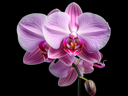 Orchid flower in studio background, single orchid flower, Beautiful flower imagesの素材
