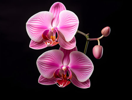 Orchid flower in studio background, single orchid flower, Beautiful flower imagesの素材