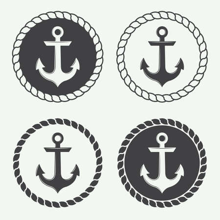 Set of anchors in vintage style. Vector illustrationのイラスト素材
