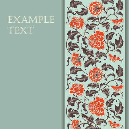 Elegant card with decorative asian flowersのイラスト素材