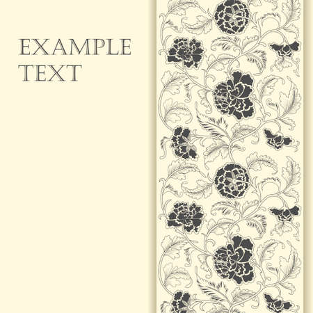Elegant card with decorative asian flowersのイラスト素材