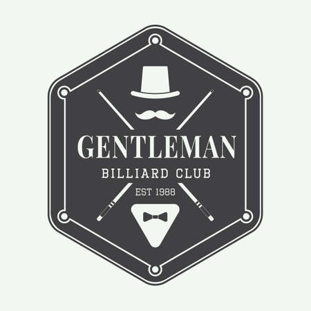 Vintage billiard label, emblem and logo. Vector illustrationのイラスト素材