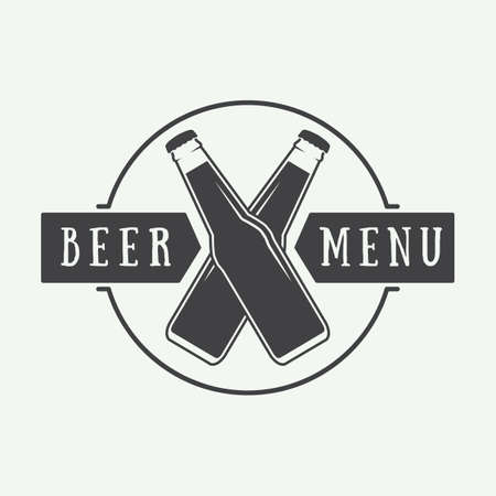 Beer logo in vintage style. Vector illustrationのイラスト素材