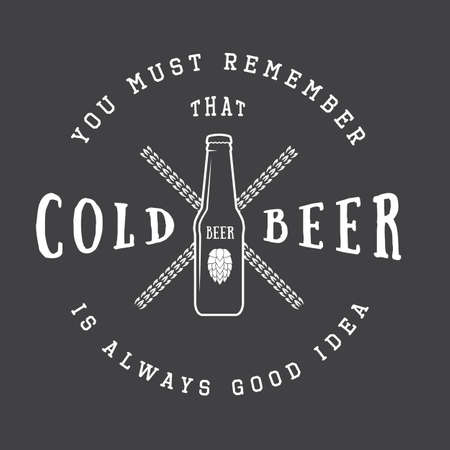 Vector vintage beer logo with slogan and fun motivationのイラスト素材