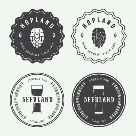 Set of vintage beer labels and emblems のイラスト素材