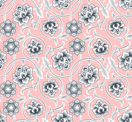 Chinese background with flowers. のイラスト素材
