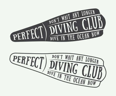 Set of diving labels and slogans in vintage styleのイラスト素材