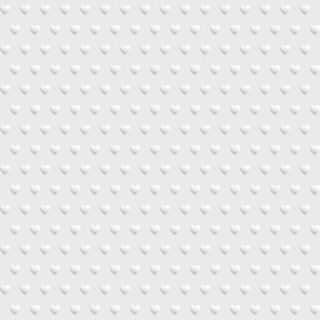 White seamless texture with heartsのイラスト素材