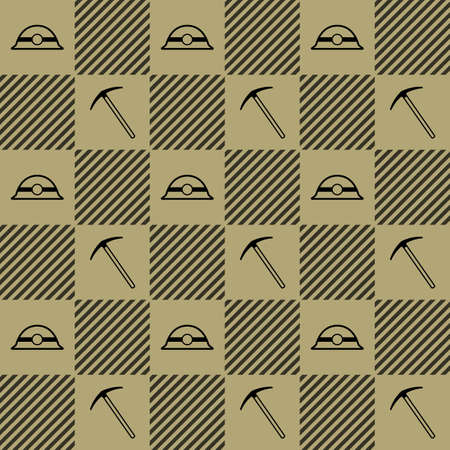 Mining pattern with helmet and pickのイラスト素材