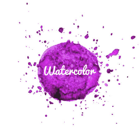 Bright purple watercolor hand drawn splash vector backgroundのイラスト素材