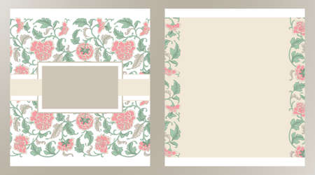 Wedding invitation cards with floral elements, eps 10のイラスト素材