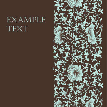 Card vector Template With Asian Flowers, のイラスト素材