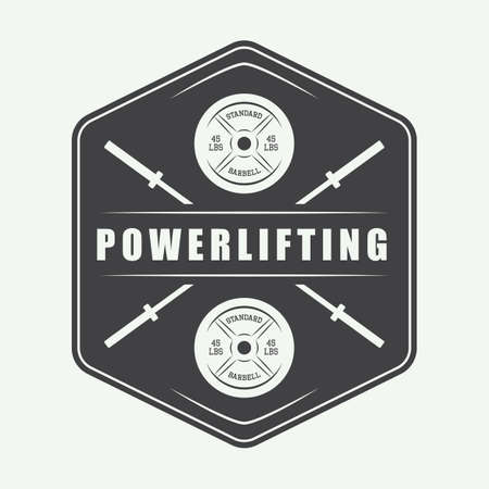 Gym logo in vintage style. Vector illustration. Vector illustrationのイラスト素材