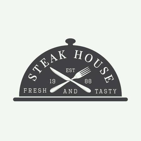 Vintage restaurant logo, badge or emblem. Vector illustrationのイラスト素材