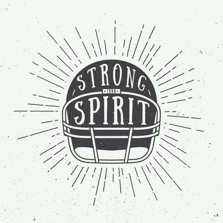 Vintage american football or rugby helm with motivation slogan. Vector illustrationのイラスト素材