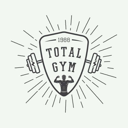 Gym logo, label and or badge vintage styleのイラスト素材