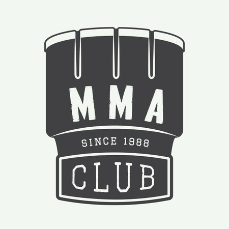 Vintage mixed martial arts logo, badge or emblems. Vector illustrationのイラスト素材