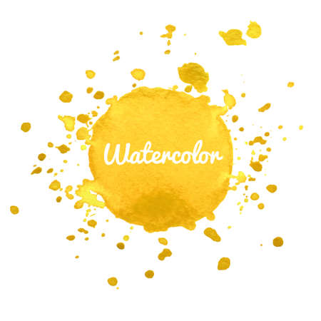 Yellow watercolor hand draw splash vector backgroundのイラスト素材