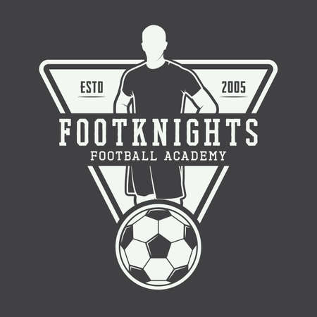 Vintage soccer or football logo, emblem, badge. Vector illustrationのイラスト素材