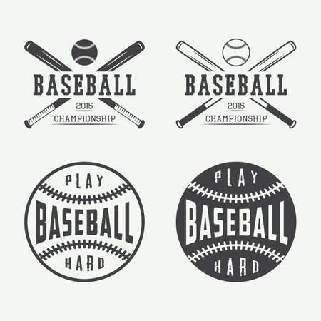 Vintage baseball logos, emblems, badges and design elements. のイラスト素材