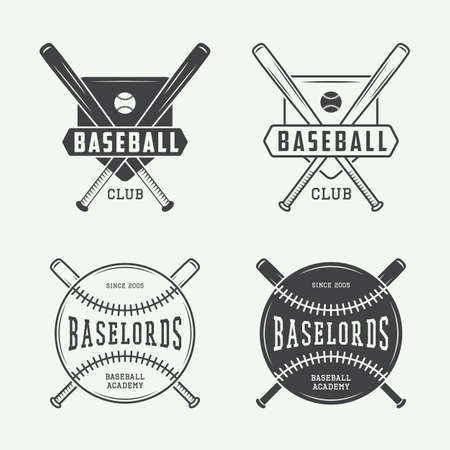 Vintage baseball or sports logo, emblem, badge, label and watermark in retro style.のイラスト素材