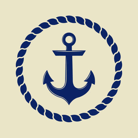Anchor in vintage style. Vector illustrationのイラスト素材