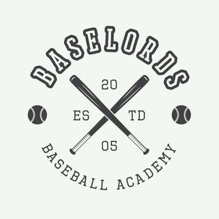 Vintage baseball logo, emblem, badge and design elements. Vector illustrationのイラスト素材