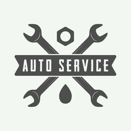 Vintage mechanic label, emblemのイラスト素材