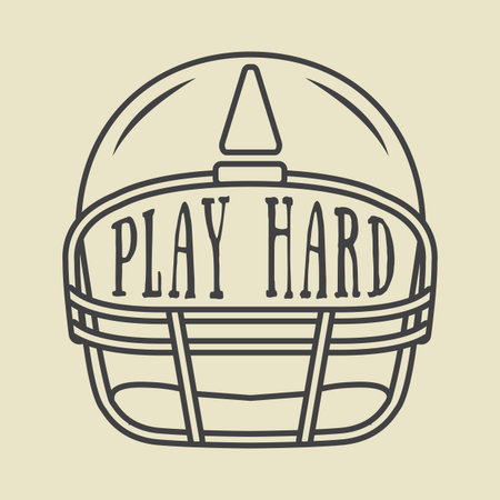 Vintage american football or rugby helm with motivation slogan. Vector illustrationのイラスト素材