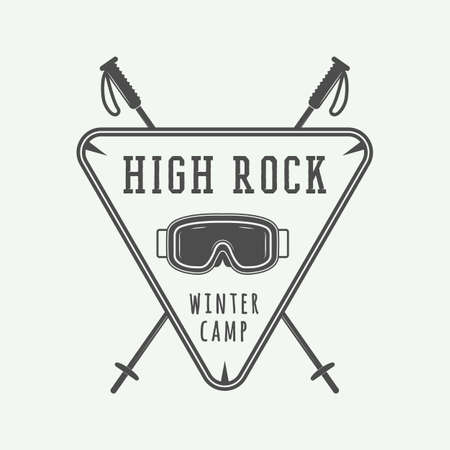 Vintage mountaineering and arctic expeditions logos, badges, emblems and design elements. Illustrationのイラスト素材