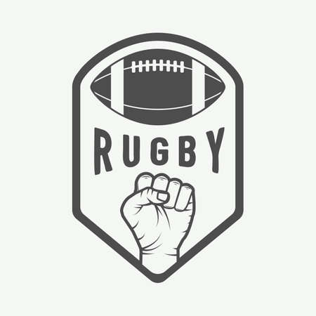 Vintage rugby and american football labels, emblems and logo. Vector illustrationのイラスト素材