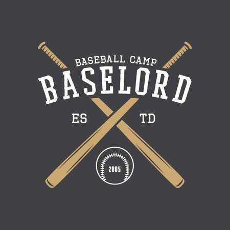 Vintage baseball logo, emblem, badge and design elements. Graphic Art. Vector Illustration.のイラスト素材