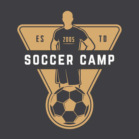 Vintage soccer or football logo, emblem, badge. Vector illustrationのイラスト素材