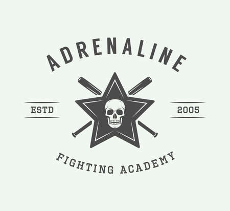 Vintage mixed martial arts logo, badge or emblems. Vector illustration. Graphic Art.のイラスト素材