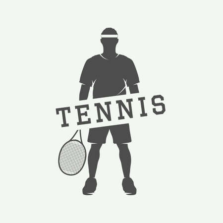 Vintage tennis or sport motivational poster with inspiration in retro style. Vector Illustrationのイラスト素材