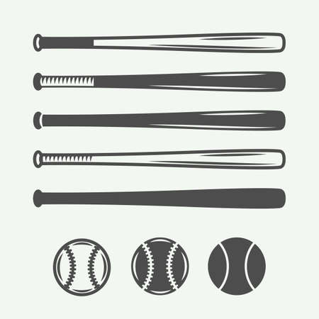 Vintage baseball logos, emblems, badges and design elements. Vector illustrationのイラスト素材