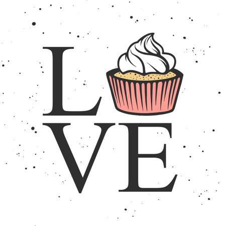 Love with cupcakeのイラスト素材