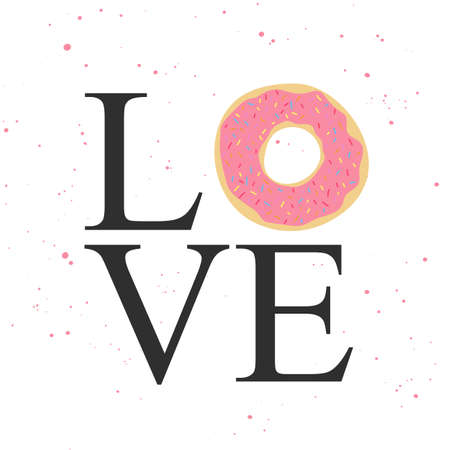 Love with donutのイラスト素材