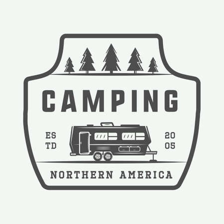 Vintage camping outdoor and adventure icon.のイラスト素材