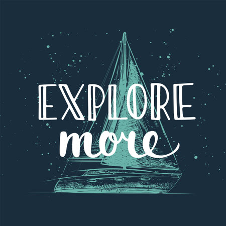 Adventure and travel vector hand drawn unique typography design element for greeting cards,...