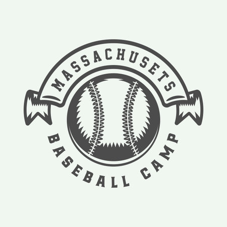 Vintage baseball theme design template suitable for logo, emblem, badge, t-shirt, poster or labelのイラスト素材