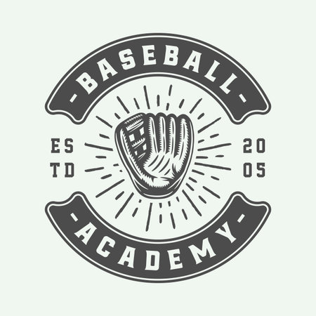 Vintage baseball theme design template suitable for logo, emblem, badge, t-shirt, poster or labelのイラスト素材