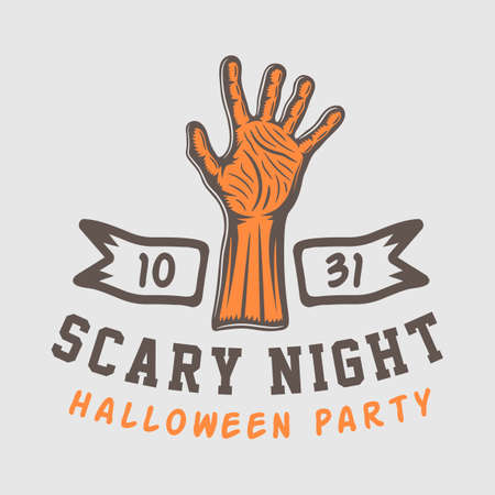 Vintage retro halloween theme design suitable for logo, emblem, badge, label, mark, patchesのイラスト素材