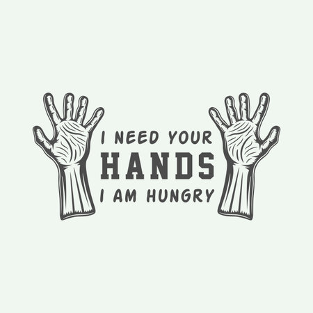 Vintage retro halloween logo, emblem, badge, label, mark, patche Monochrome Graphic Art Illustration Vectorのイラスト素材