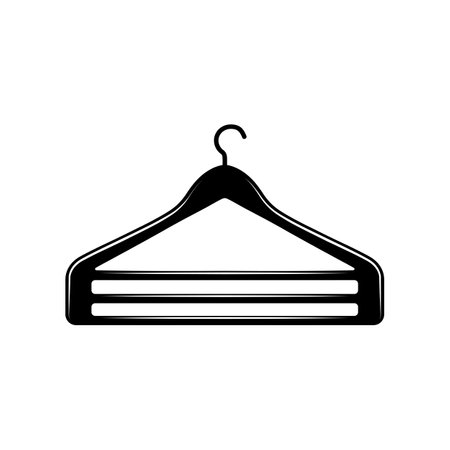 Vintage retro bed hanger. Can be used like emblem, logo, badge, label. mark, poster or print. Monochrome Graphic Art. vector illustration. Engraving woodcut slyle.のイラスト素材