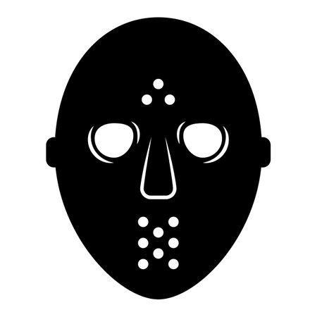 Vintage retro vwinter sport hockey mask. Can be used like emblem, logo, badge, label. mark, poster or print. Monochrome Graphic Art. vector illustration. engraving styleのイラスト素材